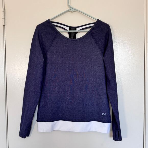 NWT Splits 59 Regan Double Racerback Sweatshirt in Navy/White Size Small - Picture 1 of 3